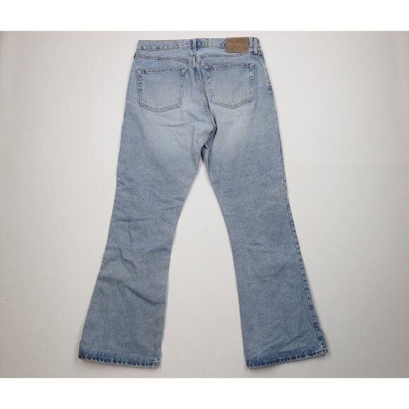 Vtg 90s Y2K Abercrombie & Fitch Womens 12 Babydoll Boy Flare Wide Leg Jeans USA - Picture 10 of 15